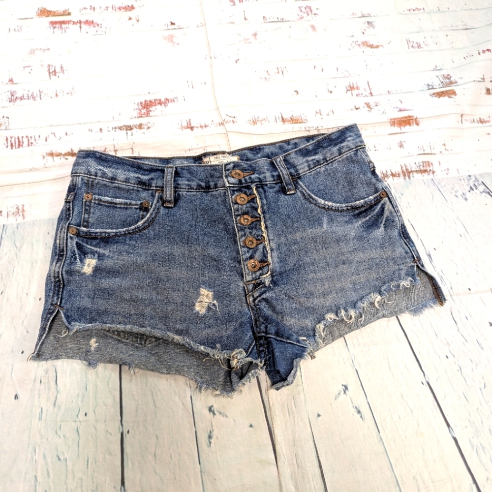Free People Cutt Off Shortie Jean Shorts
